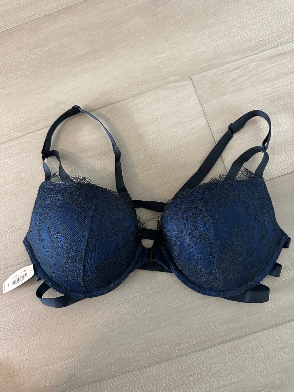 Victoria's Secret Navy Lace Strappy Push-Up Bra
